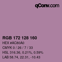 Color code: RGB 172 128 160 | qconv.com