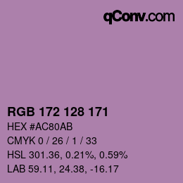 颜色代码: RGB 172 128 171 | qconv.com