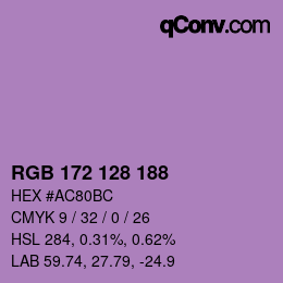 颜色代码: RGB 172 128 188 | qconv.com