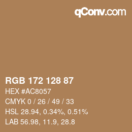 Color code: RGB 172 128 87 | qconv.com