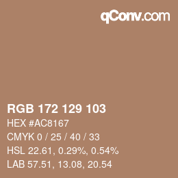 カラーコード: RGB 172 129 103 | qconv.com