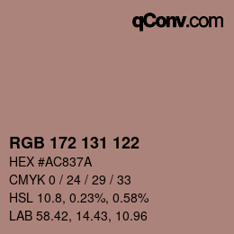 Farbcode: RGB 172 131 122 | qconv.com
