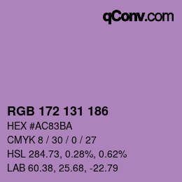 カラーコード: RGB 172 131 186 | qconv.com