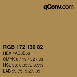Code couleur: RGB 172 139 82 | qconv.com