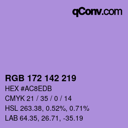 Color code: RGB 172 142 219 | qconv.com