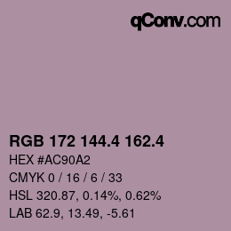 カラーコード: RGB 172 144.4 162.4 | qconv.com