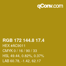 カラーコード: RGB 172 144.8 17.4 | qconv.com