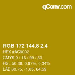 カラーコード: RGB 172 144.8 2.4 | qconv.com