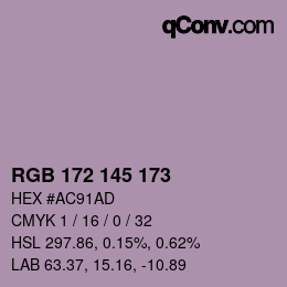 Color code: RGB 172 145 173 | qconv.com