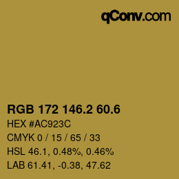 カラーコード: RGB 172 146.2 60.6 | qconv.com
