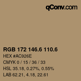 カラーコード: RGB 172 146.6 110.6 | qconv.com