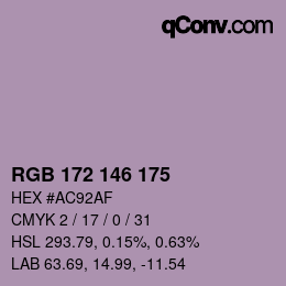 Color code: RGB 172 146 175 | qconv.com