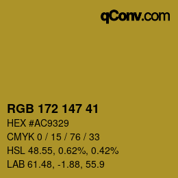 Color code: RGB 172 147 41 | qconv.com