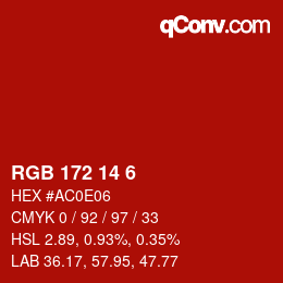 颜色代码: RGB 172 14 6 | qconv.com
