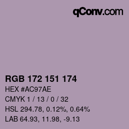 Color code: RGB 172 151 174 | qconv.com