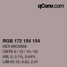 颜色代码: RGB 172 154 154 | qconv.com