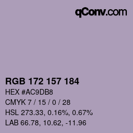 颜色代码: RGB 172 157 184 | qconv.com