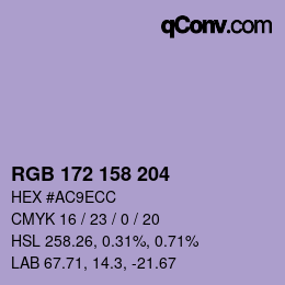 颜色代码: RGB 172 158 204 | qconv.com