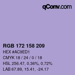 Color code: RGB 172 158 209 | qconv.com