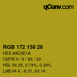 颜色代码: RGB 172 158 26 | qconv.com