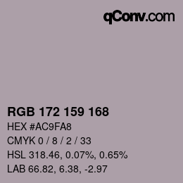 Color code: RGB 172 159 168 | qconv.com