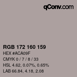Color code: RGB 172 160 159 | qconv.com