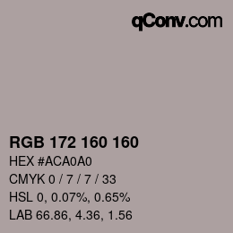 カラーコード: RGB 172 160 160 | qconv.com