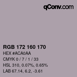 Color code: RGB 172 160 170 | qconv.com