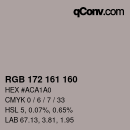 Color code: RGB 172 161 160 | qconv.com