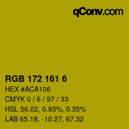Color code: RGB 172 161 6 | qconv.com