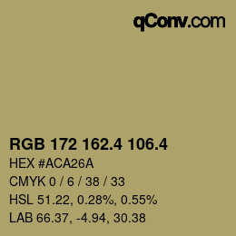 カラーコード: RGB 172 162.4 106.4 | qconv.com
