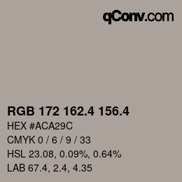 カラーコード: RGB 172 162.4 156.4 | qconv.com