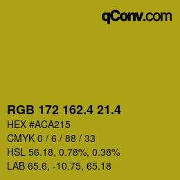 カラーコード: RGB 172 162.4 21.4 | qconv.com