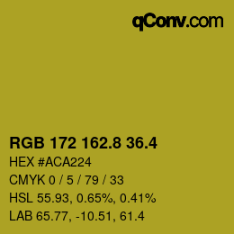 カラーコード: RGB 172 162.8 36.4 | qconv.com