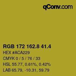 カラーコード: RGB 172 162.8 41.4 | qconv.com