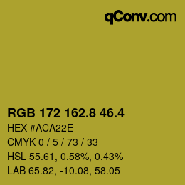 カラーコード: RGB 172 162.8 46.4 | qconv.com