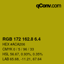 カラーコード: RGB 172 162.8 6.4 | qconv.com