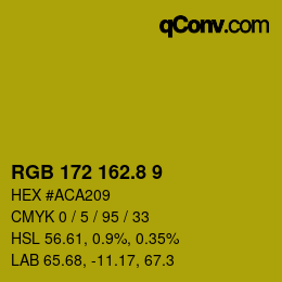 カラーコード: RGB 172 162.8 9 | qconv.com