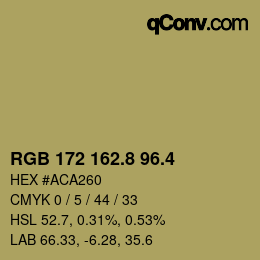 カラーコード: RGB 172 162.8 96.4 | qconv.com