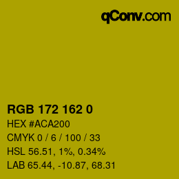 Color code: RGB 172 162 0 | qconv.com