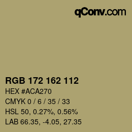 Color code: RGB 172 162 112 | qconv.com