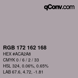 Color code: RGB 172 162 168 | qconv.com