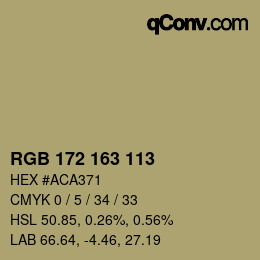 Código de color: RGB 172 163 113 | qconv.com