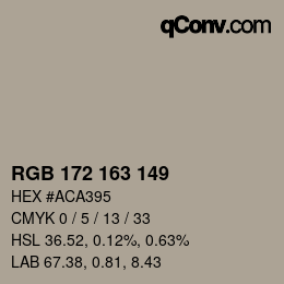 颜色代码: RGB 172 163 149 | qconv.com
