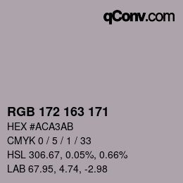 Color code: RGB 172 163 171 | qconv.com