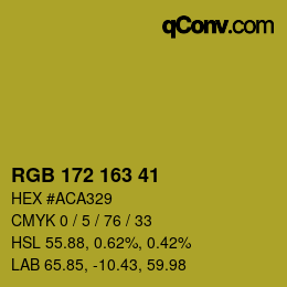 カラーコード: RGB 172 163 41 | qconv.com