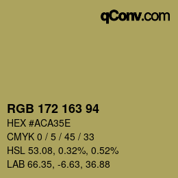 Farbcode: RGB 172 163 94 | qconv.com