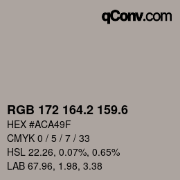 カラーコード: RGB 172 164.2 159.6 | qconv.com