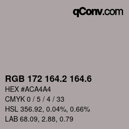 カラーコード: RGB 172 164.2 164.6 | qconv.com