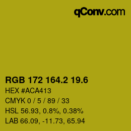 カラーコード: RGB 172 164.2 19.6 | qconv.com